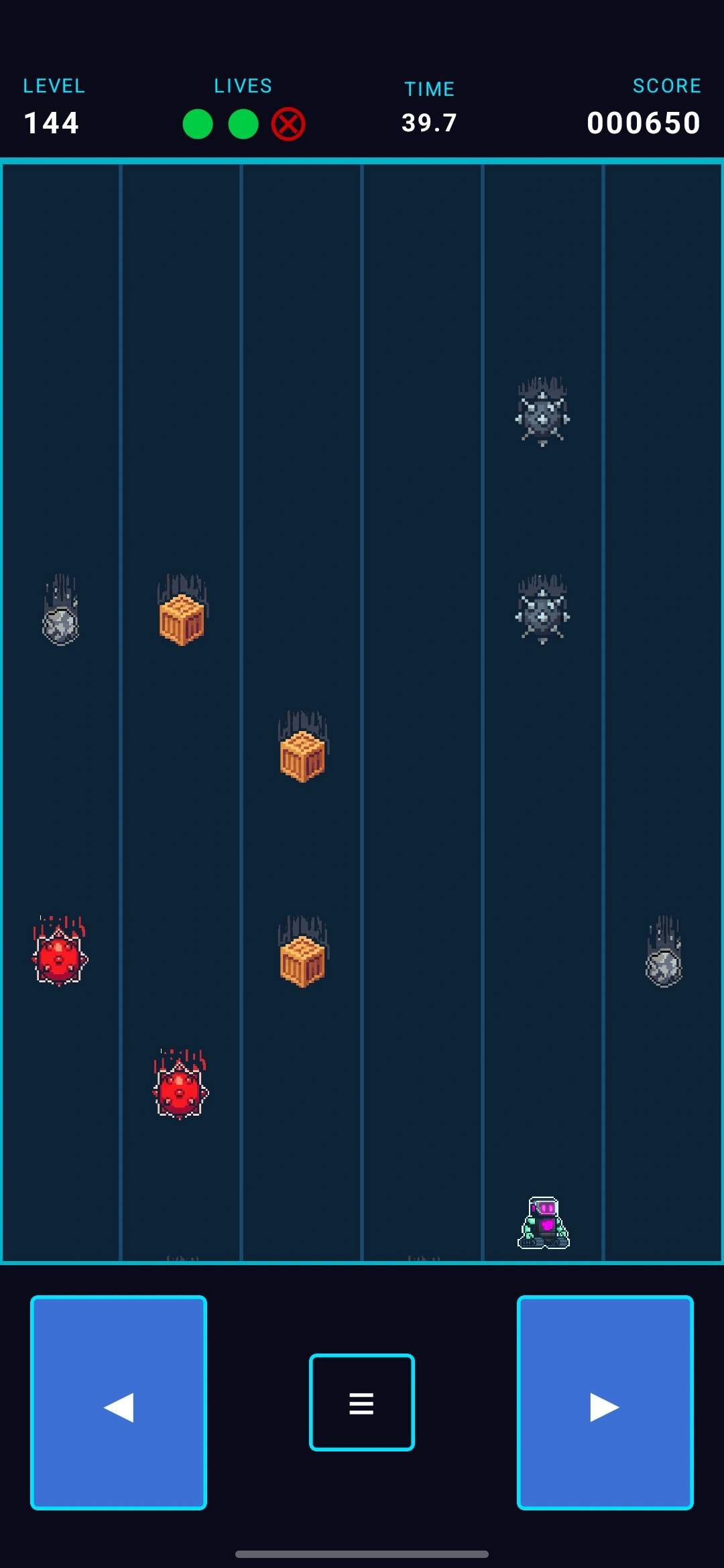 DodgeBot gameplay - advanced levels