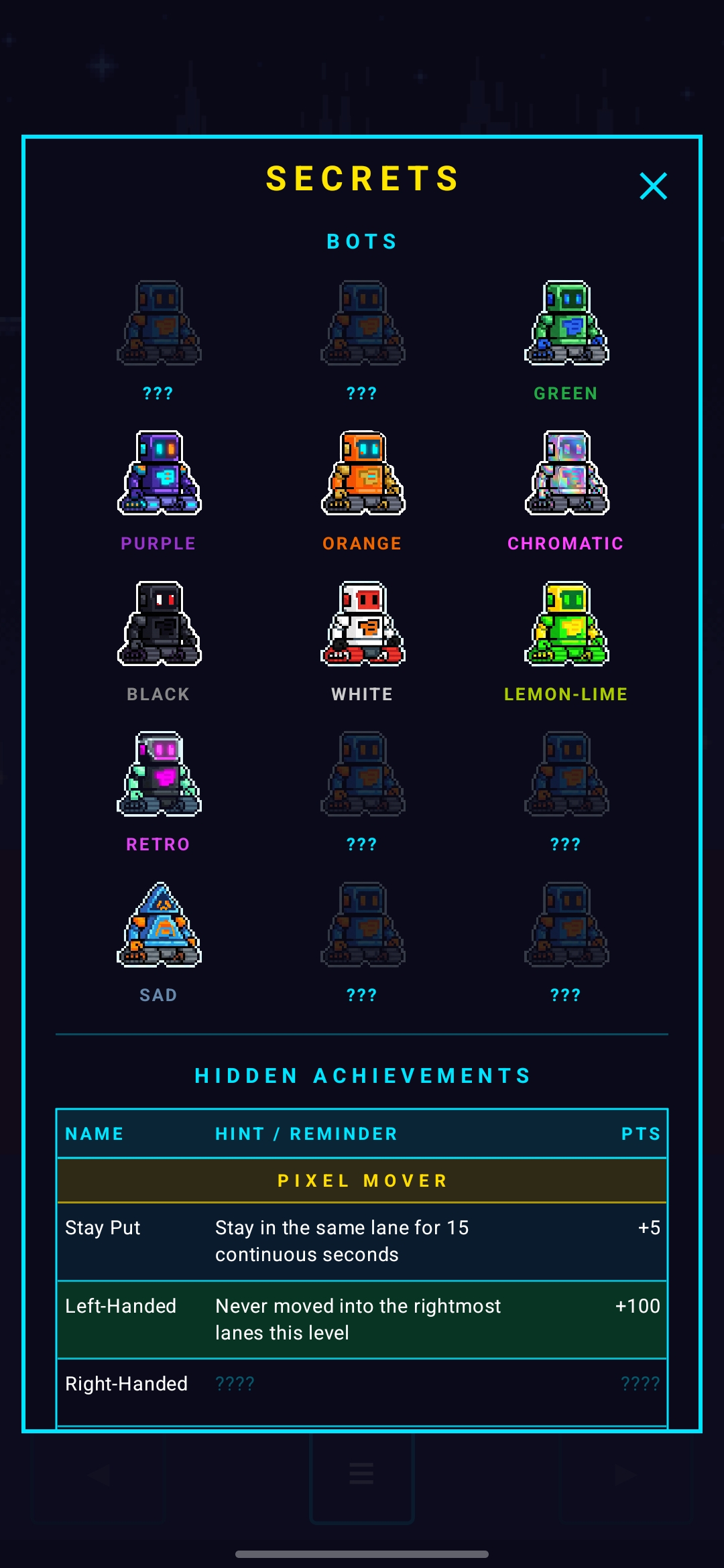 DodgeBot secret bots grid