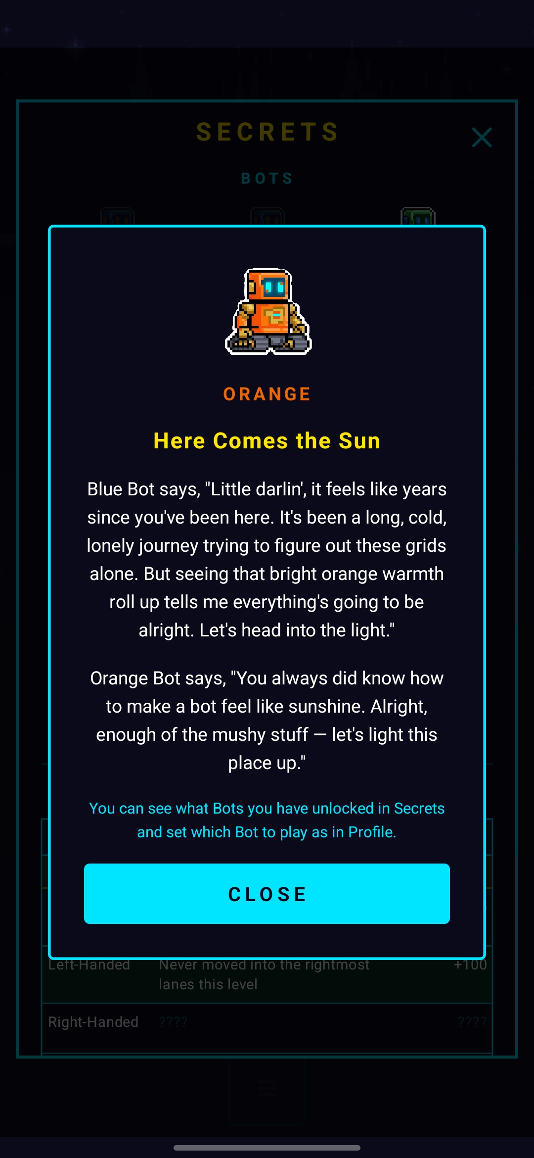 Blue Bot finds a friend - Orange Bot unlock