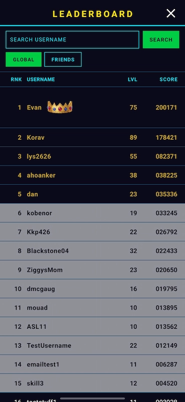 DodgeBot global leaderboard